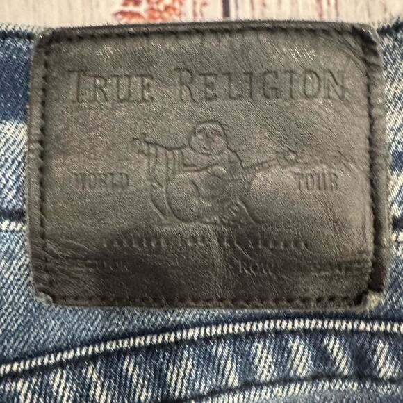 True Religion Geno Jeans Mens 34x32 Y2K Distressed Relaxed Slim Fit Flap Pockets - Picture 8 of 10